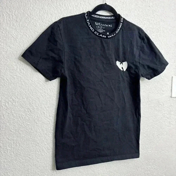 Wu-Tang Clan Shirt W Logo Embroidered SS Spellout Collar Cotton Men’s Size Small - Picture 3 of 6